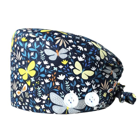 NEW - Adjustable Working Caps, Surgical Hat with Buttons - Picture 2 of 4